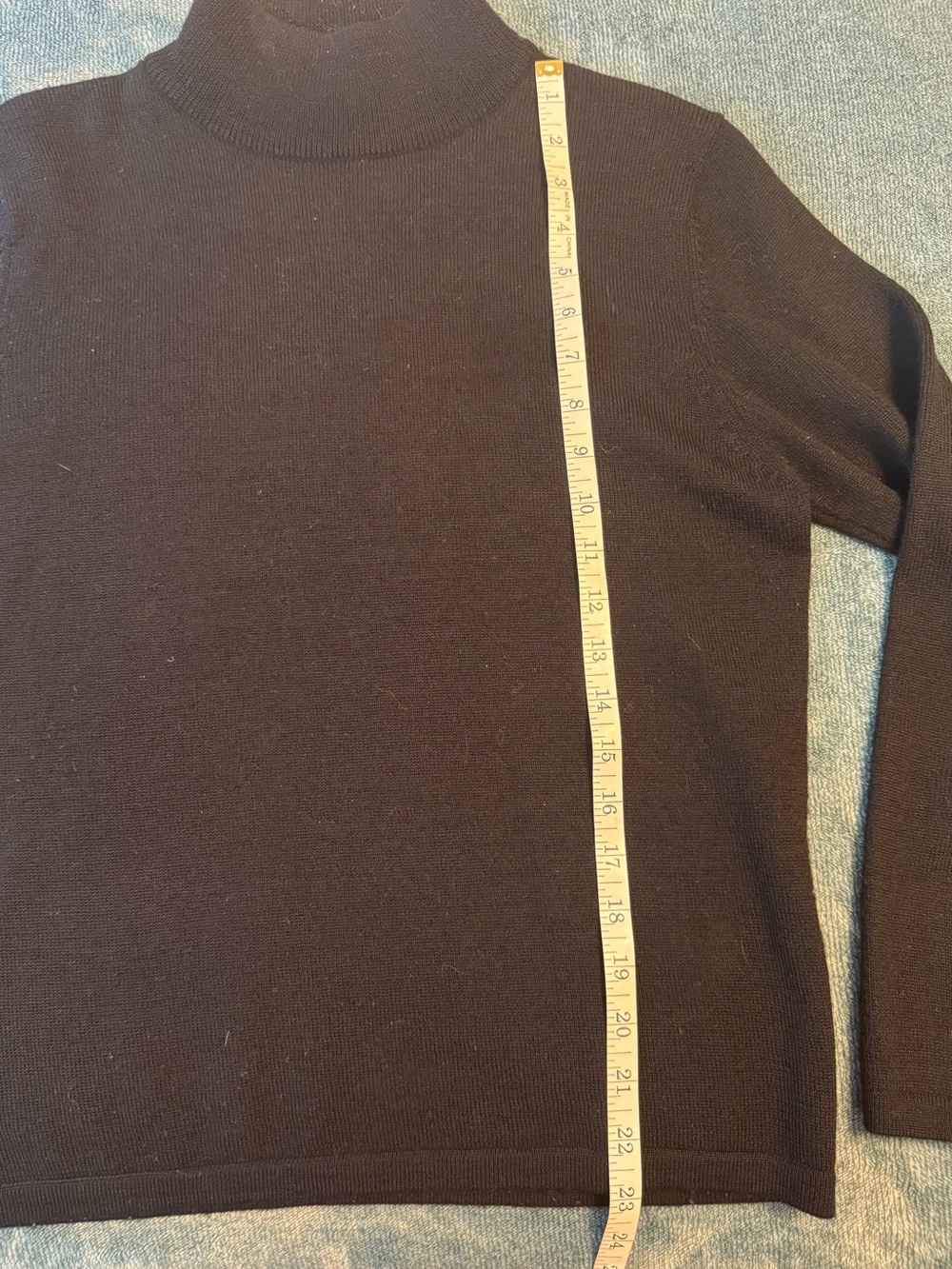 Vintage Merino Wool Black Mock Neck Sweater - Classic Knit - Picture 4 of 4